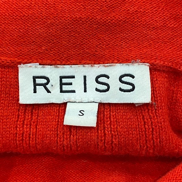 Reiss Clarisse Cherry Red Ribbed Turtleneck Wool Blend Pullover Sweater S - Picture 8 of 9